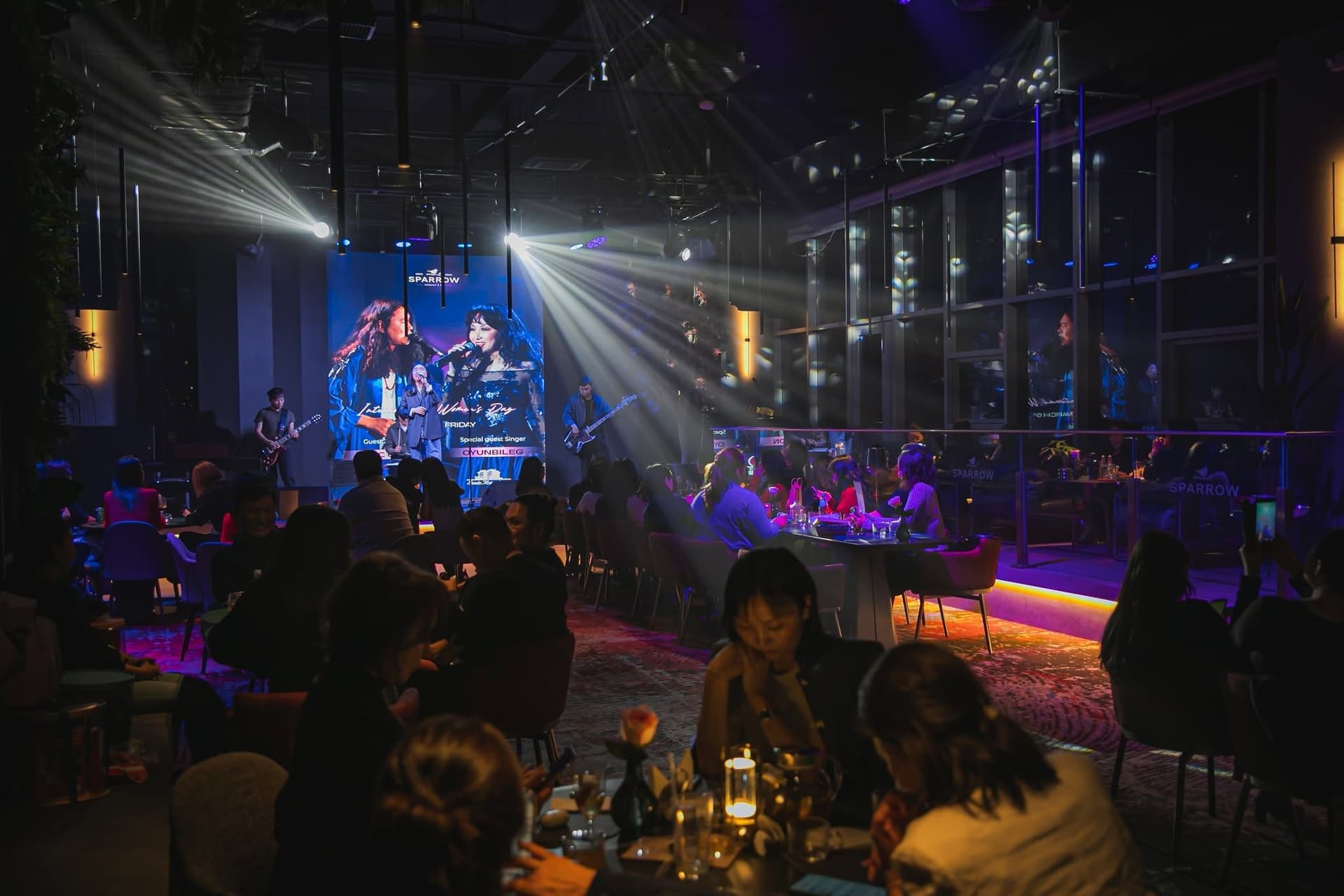 Sparrow's terrace stage on a Friday event night