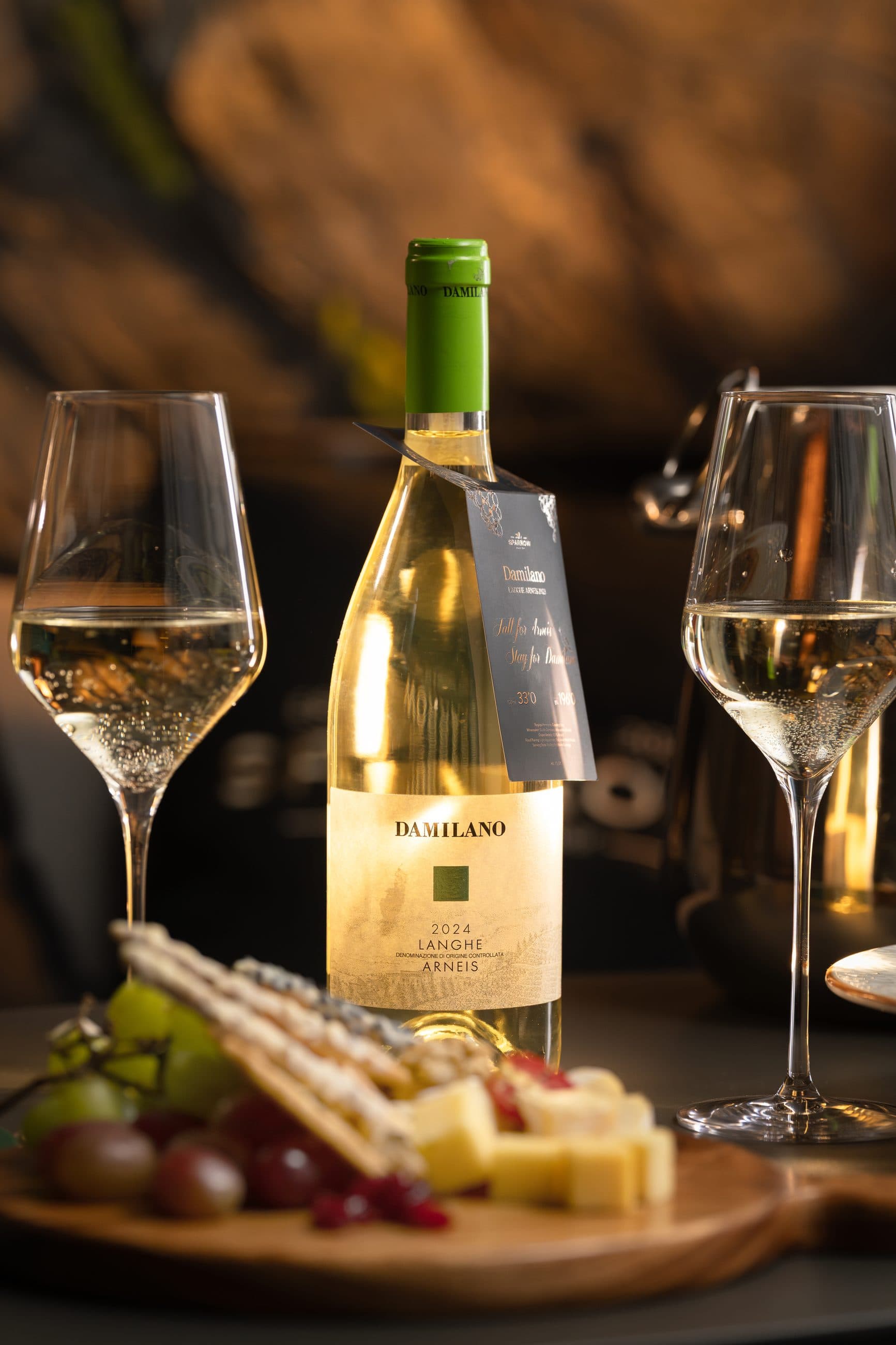 Wine served at Sparrow Restaurant & Bar